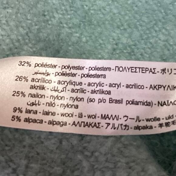 Zara Women's Blue Wool Alpaca Knit Mock Neck Long Sleeve Pullover Sweater Top S - Picture 4 of 4